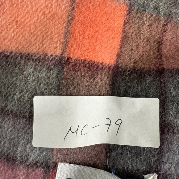 Edinburgh Scarf Lambswool Tartan Plaid Check Coral Grey NWT MC-79 - Picture 2 of 10